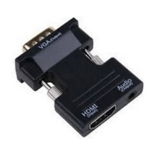 FAST ASIA Adapter - konvertor HDMI (F) - VGA (M) plug in crni
